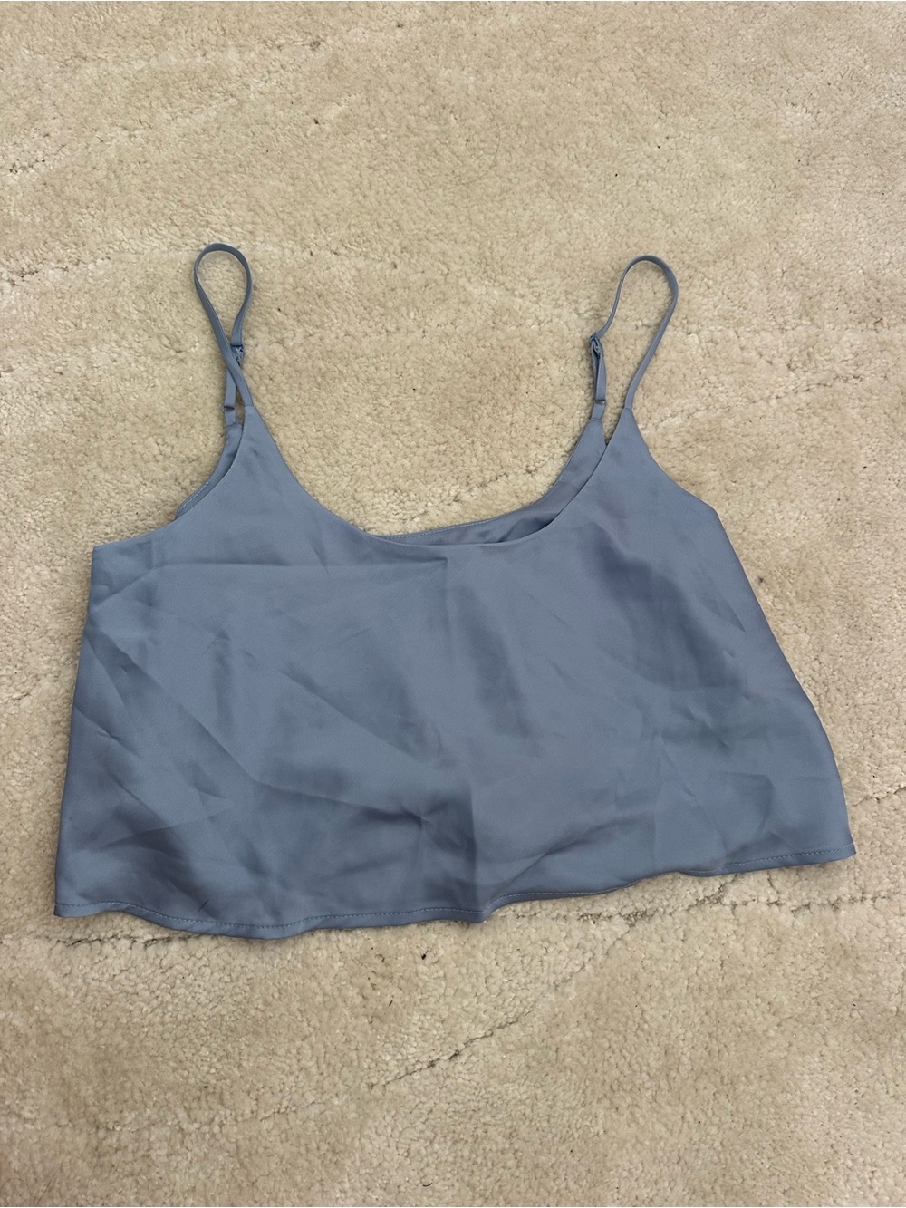 Cotton On Dusty Blue Cropped Spaghetti Strap Tank